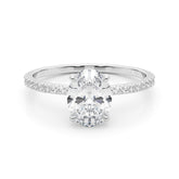 Hidden Halo Oval Center Single Row - TN85297